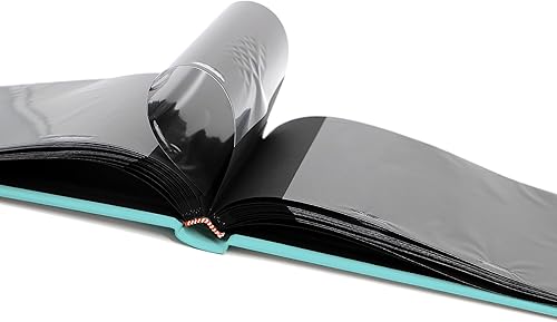 Holoary Small 4x6 Photo Album, Linen Hard Cover, Holds 50 Photos, Black Page Traditional Book Bound, Mini Brag Book Baby Album, Ideal For Wedding, Family Pictures, Gifts, Anniversary (Sky blue) - Jamouz