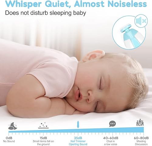 Baby Nail Trimmer Electric, Baby Nail Clippers, Baby Grooming Kit Manicure Set, Nail File Baby Essentials Must Haves (Blue 6 in 1) - Jamouz