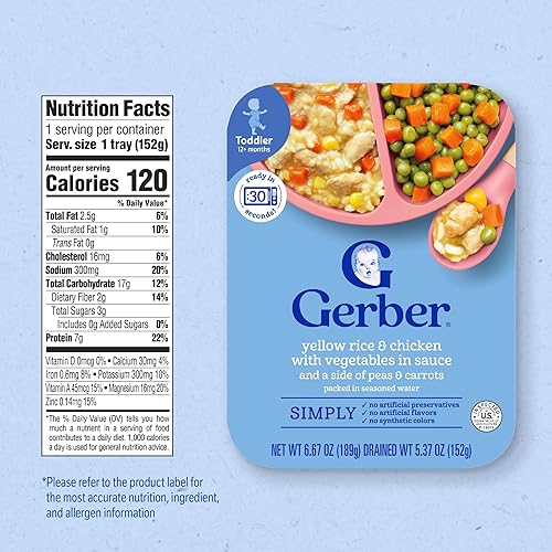 Gerber Mealtime for Toddler Mashed Potatoes & Gravy with Roasted Chicken & Carrots, 6.6 Ounce (Pack of 8) - Jamouz