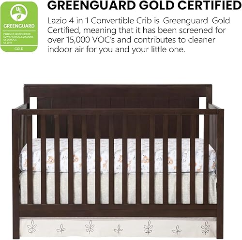 Oxford Baby Lazio 4-in-1 Convertible Crib, Dove Gray, GreenGuard Gold Certified - Jamouz