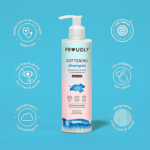 PROUDLY Softening Shampoo by Gabrielle Union & Dwyane Wade, Black & Brown Babies Coils, Curls & Waves, Tear-Free, Paraben-Free & Dermatologist-Tested, Sweet Vanilla, 9 oz, Pack of 2 - Jamouz
