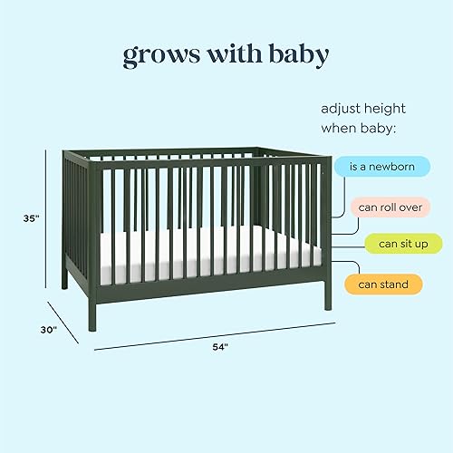 DaVinci Birdie 3-in-1 Convertible Baby Crib - GREENGUARD Gold Certified Crib - Convertible Crib to Toddler Bed and Daybed - Baby Bed w/ 4 Adjustable Heights - Easy to Assemble Wooden Crib - Honey - Jamouz