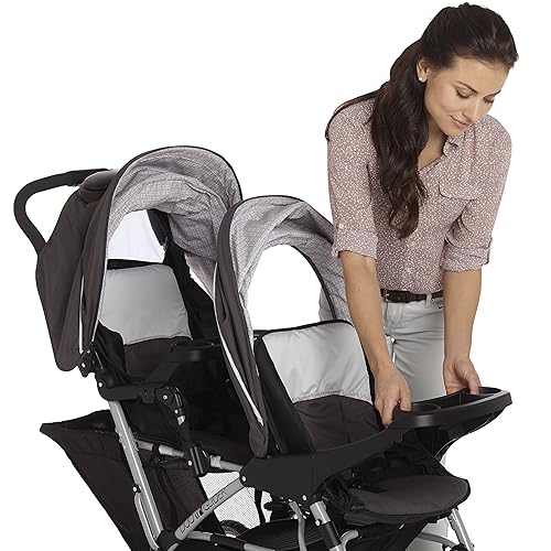 Graco DuoGlider Double Stroller | Lightweight Double Stroller with Tandem Seating, Glacier - Jamouz