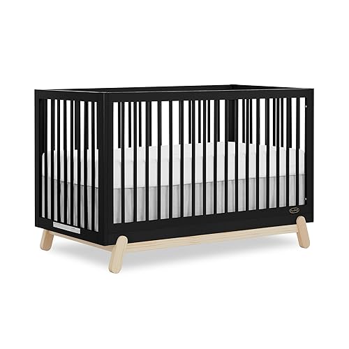 Hygge 5-in-1 Convertible Crib in Weathered Vintage Oak, JPMA & Greenguard Gold Certified, Made of Sustainable Pinewood, Easy to Clean, Safe Wooden Nursery Furniture - Jamouz