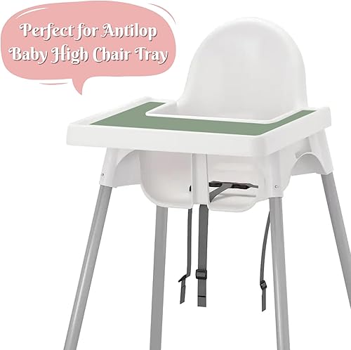 High Chair Placemat for IKEA Antilop Baby High Chair, Silicone Placemats, High Chair Tray Finger Foods Placemat for Babies, Toddlers (Sage) - Jamouz