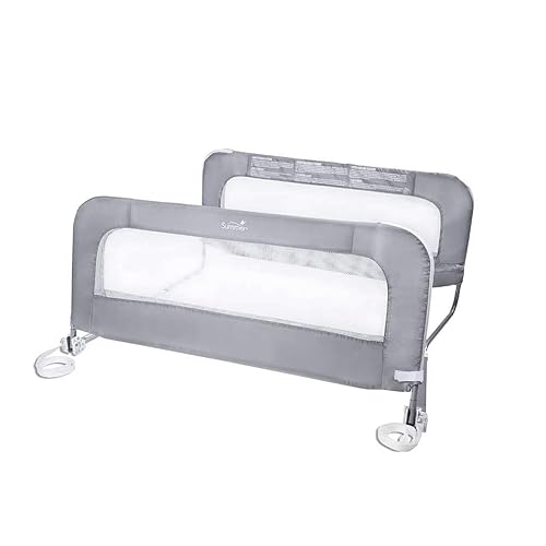 Summer Infant Double Safety Bedrail, Gray, Metal and Fabric Bedrail Set for Toddlers, 42.5” Long, Fits Twin, Full, and Queen Beds and Accommodates Thick Mattresses and Platform Beds - Jamouz