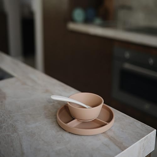 mushie Silicone Suction Plate | BPA-Free Non-Slip Design (Ivory) - Jamouz