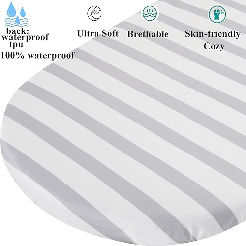 Waterproof Bassinet Sheet Compatible with Graco Pack n-Play Dome LX Bassinet(not playard), 2 Pack Jersey Knit Super Soft for Baby Green Botanical Leaf & Dots - Jamouz