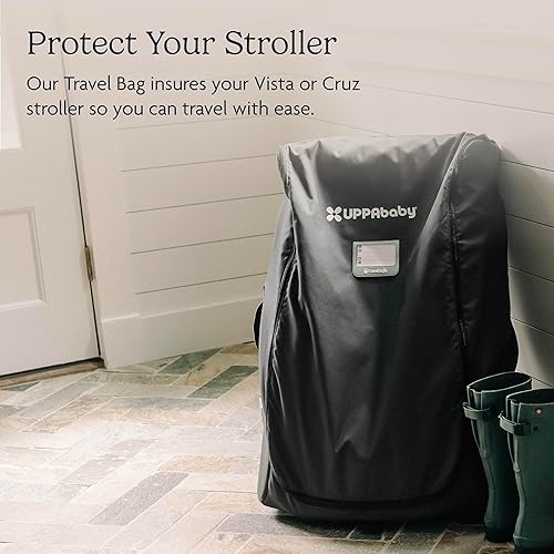 UPPAbaby Travel Bag for Vista and Cruz Strollers - Includes TravelSafe Program Coverage, Inner Wheel Bag and Storage Pocket - Smooth Wheels, Handles + Durable Design - Jamouz