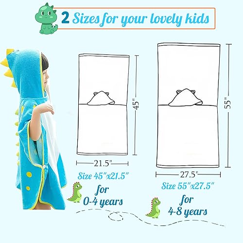 Soft Cotton Baby Bath Towel Beach Towel Bathrobe for Kids 0-8 years - Jamouz