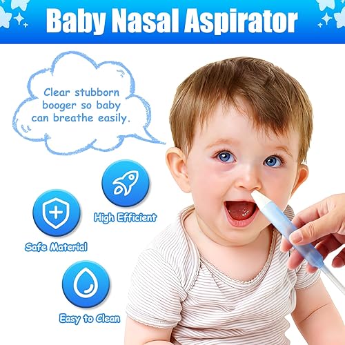 Baby Nasal Aspirator Nasal Congestion Relief with 25 Hygiene Filters 2 Silicone Tips with Nose Cleaning Tweezer, Pink - Jamouz