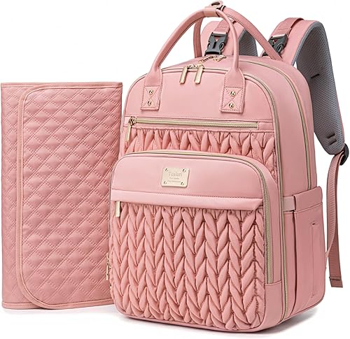 Diaper Bag Backpack,Stylish Baby Diaper Bag,Waterproof Travel Diaper Backpacks Baby Bags with Changing Pad,Stroller Straps,Insulated Pockets (Khaki) - Jamouz