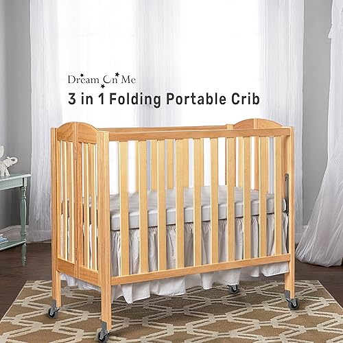 3-in-1 Folding Portable Crib, Natural, Large - Jamouz