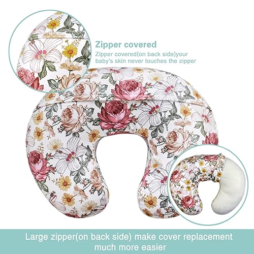 OWLOWLA Minky Nursing Cover, Breastfeeding Pillow Slipcover Fits Nursing Pillow for Baby Boy Girl(Baby Blue) - Jamouz