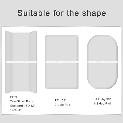 Super Soft and Stretchy Changing Pad Cover 2pk by BlueSnail (Heather Grey) - Jamouz