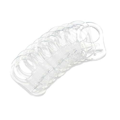 10 Clean Food Grade Transparent Silicone Adapter Rings Holder for Button Style Maam Dummy Baby Pacifier Soother Teething Ribbon Clip - Jamouz