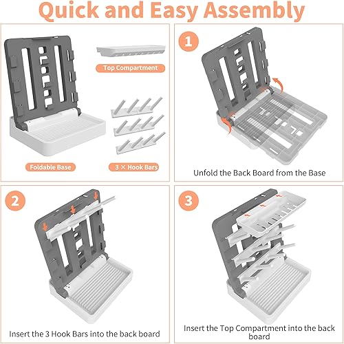 Baby Bottle Drying Rack, Vertical Standing Bottle Dryer Rack Holder-Space Saving Baby Bottle Drying Rack for Countertop-Holds Up to 12 Baby Bottles & Cup - Jamouz