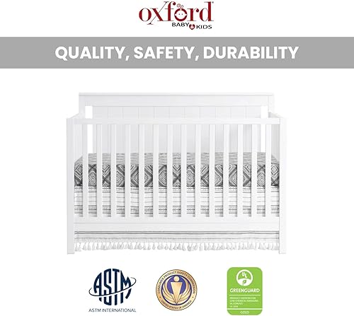 Oxford Baby Lazio 4-in-1 Convertible Crib, Dove Gray, GreenGuard Gold Certified - Jamouz