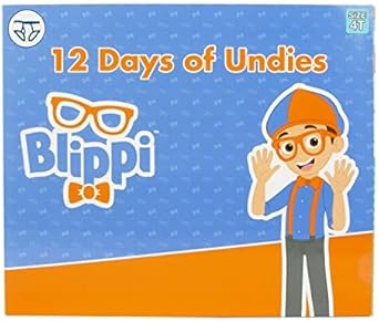 Blippi Boys Exclusive 12-Days Advent Box of Surprise Underwear Pack Makes Potty Training Fun with Stickers, 2/3t, 4t and 5t - Jamouz