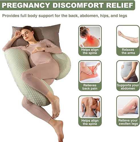 Pregnancy Pillows for Sleeping, Maternity Pillow for Pregnant Women, Support for Back, Legs, Belly, HIPS for Pregnant Women - Jamouz