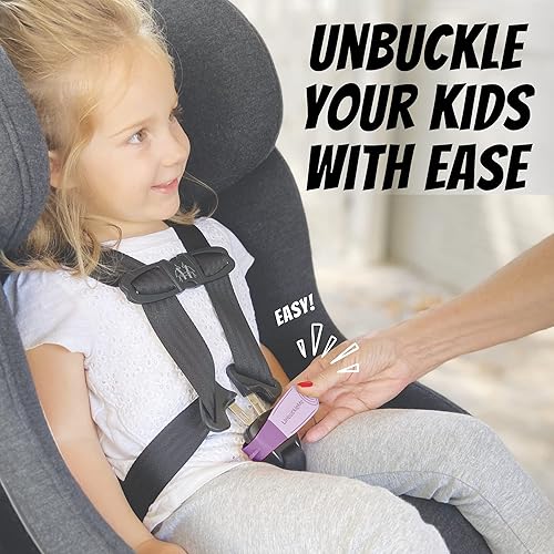 UnbuckleMe Car Seat Buckle Release Tool - Purple & Blue 2 Pack - Buy One for Each Car or Give One to a Friend - Jamouz