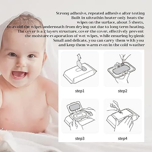 Baby Wipe Warmer Portable, Wet Wipes Warmer Wet Wipes Dispenser Keep Wipes Moist Wipe Warmer Baby For Baby Wipes & Refills Constant Temperature Warm For Babies (White) - Jamouz