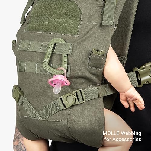 TBG - Mens Tactical Baby Carrier for Infants and Toddlers 8-33 lbs - Compact (Black Camo) - Jamouz