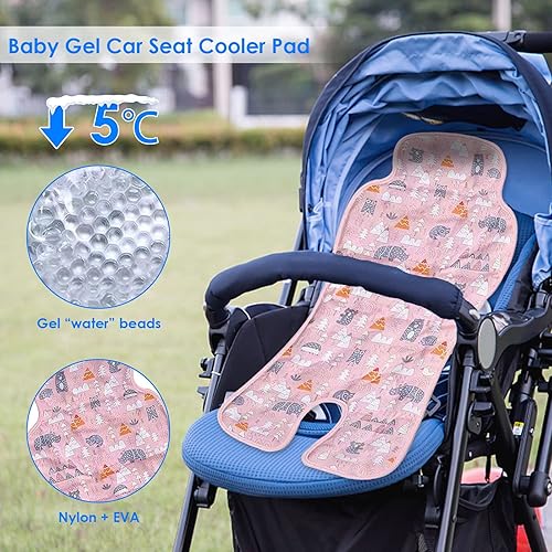 Baby Car Seat Cooler Pad Summer Chair Ice Cushion Baby Car Seat Cooler Pad Carseat and Stroller Cooling Pad for Stroller High Chair 26.8in * 13in - Jamouz
