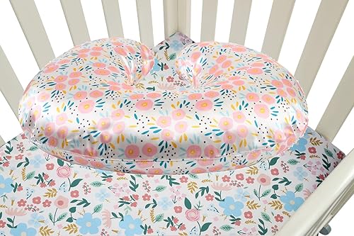 Satin Nursing Pillow Cover Set - 2 Pack Ultra Soft Silk, Compatible with Boppy Pillow for Breastfeeding, Protects Baby Hair & Skin - Grey Arrows & Stars - Jamouz