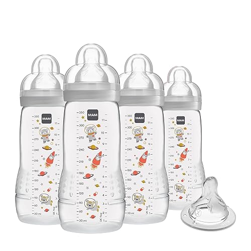 MAM Easy Active Baby Bottle 11oz, Easy Switch Between Breast and Bottle, Easy to Clean, 4+ Months, Girl - Jamouz