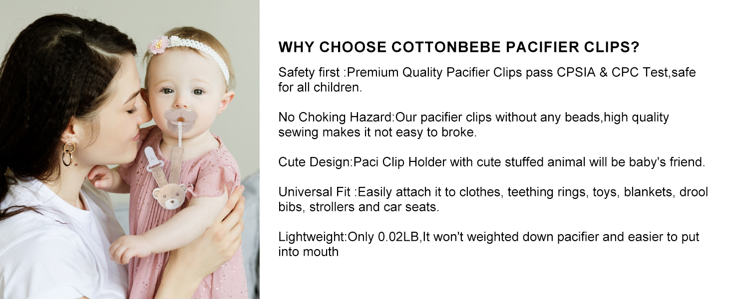 animal pacifier clip