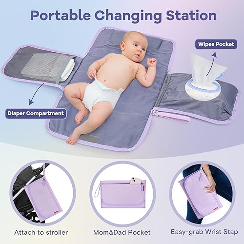 RUVALINO Diaper Bag Backpack, Multifunction Travel Pack Maternity Baby Changing Bags, Large Capacity, Waterproof, Black - Jamouz