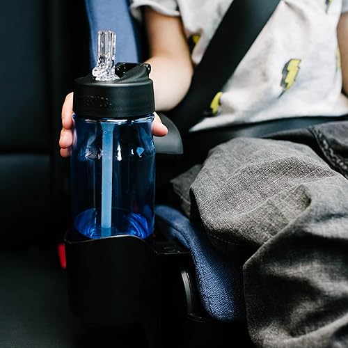 Clek Oobr High Back Booster Seat with Adjustable Headrest, Reclining Design, Latch System, and Retardant-Free Fabric, Railroad - Jamouz