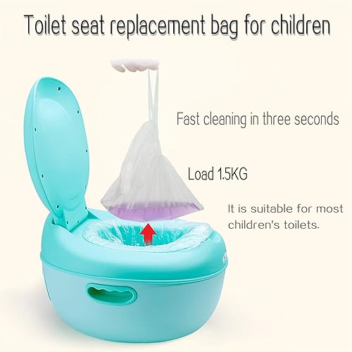 100 Pack Portable Travel Universal Potty Chair Liners with Drawstring Training Toilet Seat Potty Bags Cleaning Bag for Kids Toddlers Adults Pets Outdoors (42 x 24 cm) - Jamouz