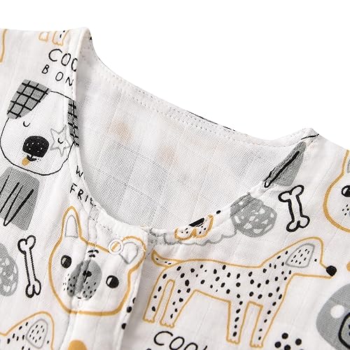 Baby Sleep Sack 2-4 T Baby Wearable Blanket 100% Organic Cotton 0.5 TOG Toddler Sleeping Sack 2- Way Zipper Soft Lightweight X-Large Pup - Jamouz