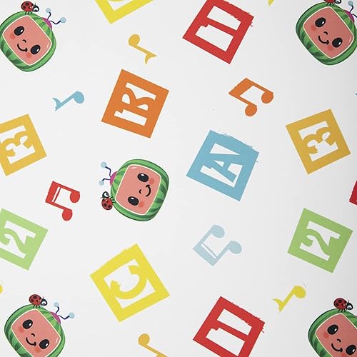 CoComelon Sheet Set - Fits Toddler Bed or Crib Mattress - Fitted Sheet and Pillow Case, White + Green - Jamouz