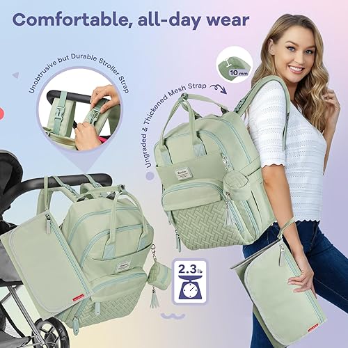 RUVALINO Diaper Bag Backpack, Multifunction Travel Pack Maternity Baby Changing Bags, Large Capacity, Waterproof, Black - Jamouz