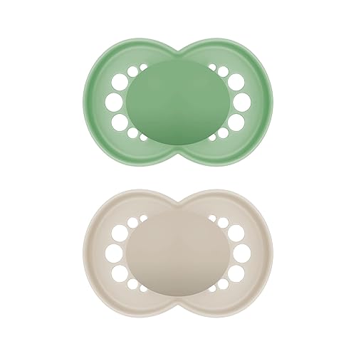 MAM Original Pure Pacifier, Climate Neutral MAM Natural Rubber Pacifier, Sustainable & Bio-Renewable Raw Materials, Sterilizer Case, Unisex, 0-6 Months, 2-Pack - Jamouz