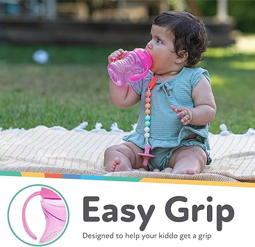 Nuby Clik-It Soft Spout No-Spill Training Sippy Cup with Handles - (3-Pack) 10 Oz - 4+ Months - Neutral - Jamouz