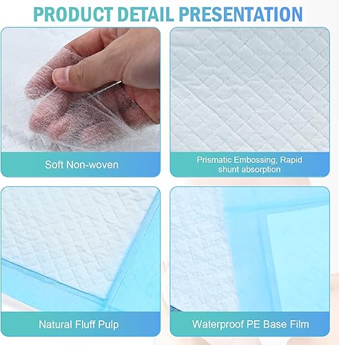 Timoo 100 PCS Disposable Changing Pad Leak-Proof Underpad Bed Table Protector Mat, Soft Non-Woven Fabric, 17 Inches x 13 Inches - Jamouz