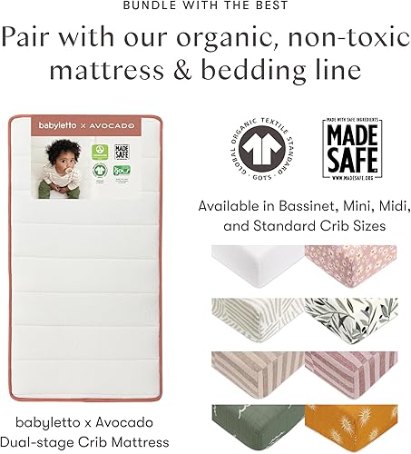 babyletto Hudson 3-in-1 Convertible Baby Crib with Toddler Bed & Daybed Conversion - Easy to Assemble - GREENGUARD Gold Certified w/ 4 Adjustable Mattress Heights - Natural - Jamouz