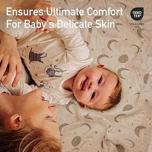 GLLQUEN BABY Muslin Swaddle Blankets 4-Pack Breathable Receiving Blankets (35' x 40') Soft Baby Blankets for Girls and Boys Newborn Essentials Muslin Burp Cloths Swaddle Wrap Baby Gift (Flower) - Jamouz