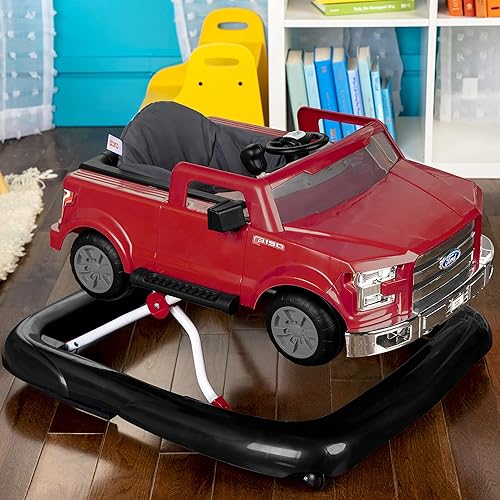 Bright Starts Ford F-150 4-in-1 Agate Black Baby Activity Center & Push Walker with Removable Interactive Steering Wheel-Toy, 6 Months and up - Jamouz