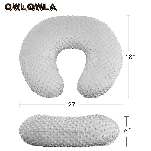 OWLOWLA Minky Nursing Cover, Breastfeeding Pillow Slipcover Fits Nursing Pillow for Baby Boy Girl(Baby Blue) - Jamouz