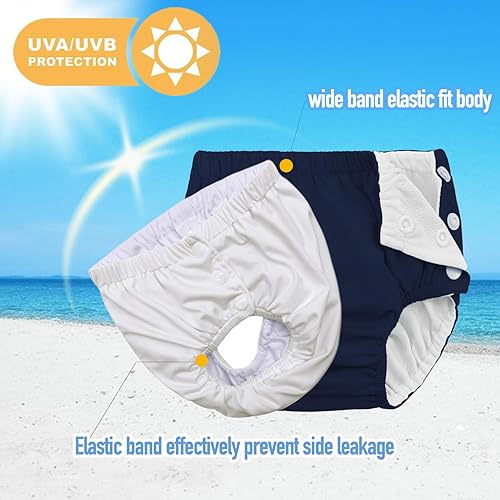 Baby Newborn Reusable Swim Diapers Washable Toddler Swim Diaper Unisex Infant Swimming Diapers Hot Pink, 6-18 Months - Jamouz