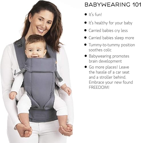 Beco Baby Carrier Gemini Newborn to Toddler-Front, Back and Hip Seat Carrier,Baby Carrier Backpack & Baby Front Carrier with Adjustable Seat,Ergonomic Baby Holder 7-35lbs (Grey) - Jamouz