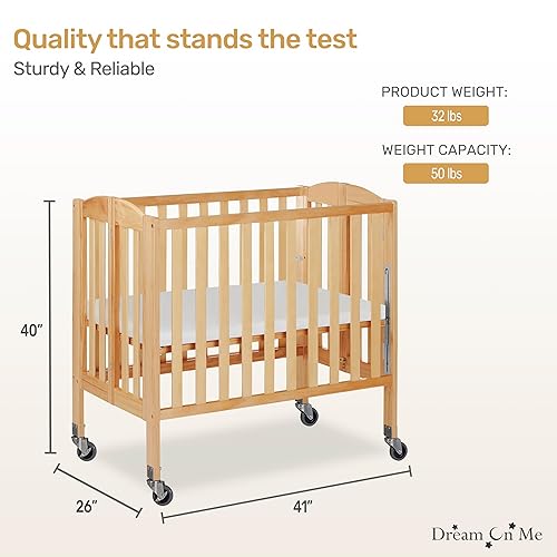 3-in-1 Folding Portable Crib, Natural, Large - Jamouz