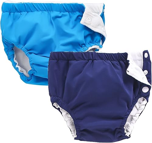 IIjnUhb Swim Diapers Baby Reusable 2 Pack,Washable Pants for 0-3 Years Boys Girls Swimming Lesson Shower Gifts - Jamouz