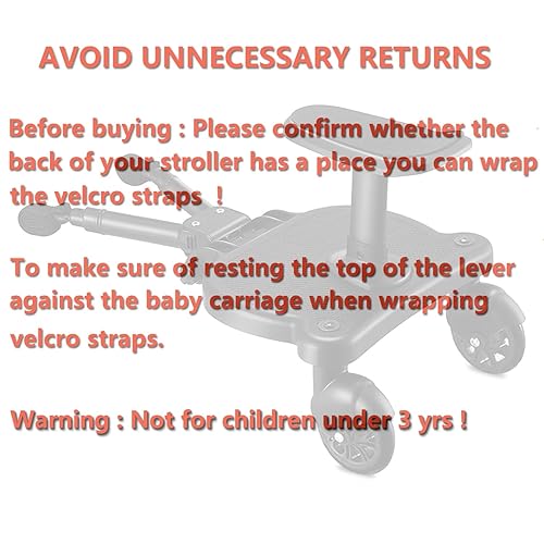 Universal Stroller Board with Detachable Seat, 2 in 1 Buggy Board Suitable for Most Brands of Strollers, Holds Children Up to 55 lbs - Jamouz