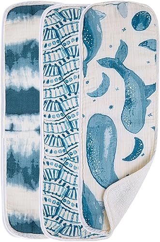 Crane Baby Muslin Baby Burp Cloths Set of 3, Safari Animal Print, 100% Cotton, Absorbent, Lightweight, 7'X20', Baby Newborn Essentials, Safari Baby Stuff - Jamouz